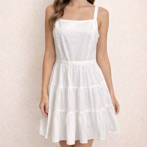 Walter Baker NWT White Tiered Cotton Mini Dress Size 6 Smocked Back